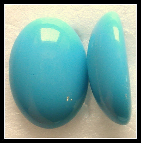 25X18MM (ACRYLIC) TURQUOISE OVAL CABS