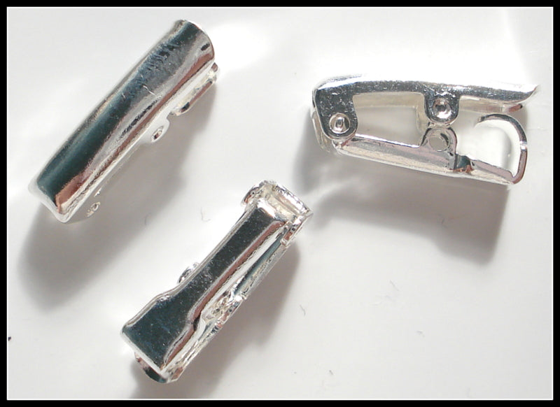 13X3.4MM SILVER PLATED FOLD OVER CLASPS