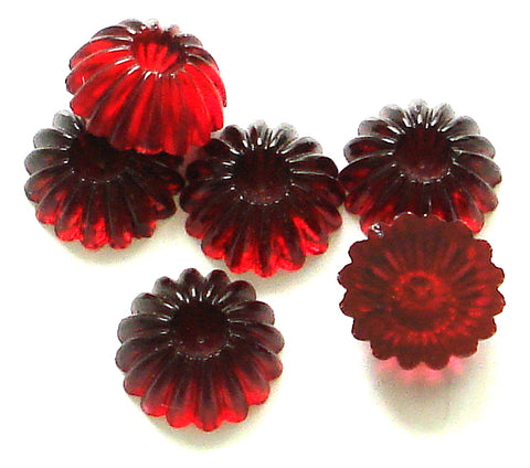 9MM FLUTED SIAM RED CABOCHONS