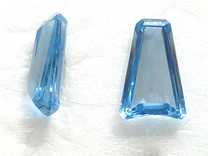 12X8MM (SS03) SPINEL AQUA TAPERED BAGUETTE