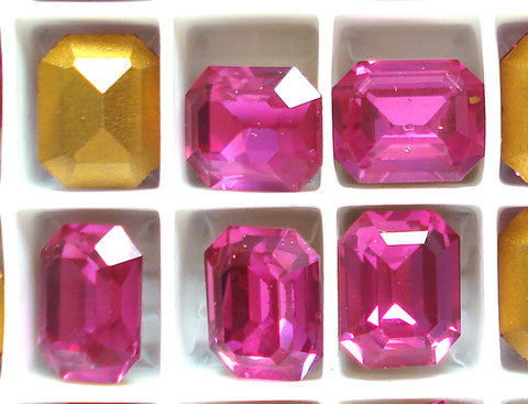 10X8MM (4610) STEP CUT FUCHSIA CUSHION OCTAGONS