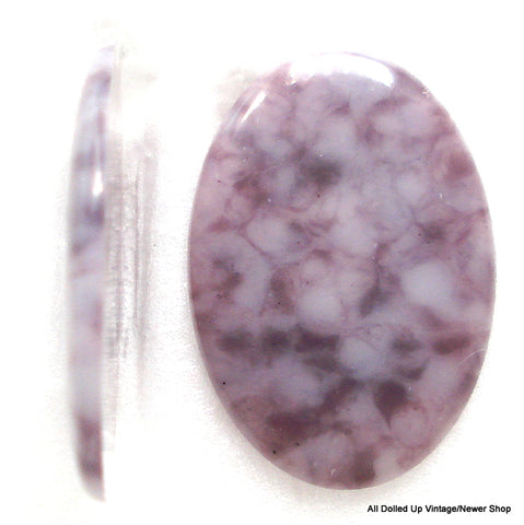 24X17MM ACRYLIC LOW DOME AMETHYST MATRIX OVAL CABS
