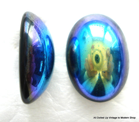 18X13MM (1685) JET AB OVAL CABOCHONS