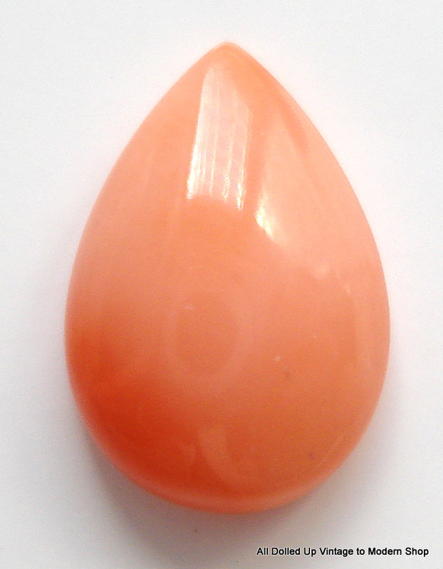 10X7MM (S4) NATURAL SALMON CORAL PEAR CABOCHONS