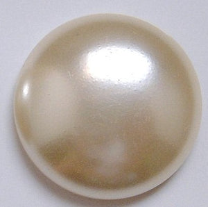 11mm Creme Glass Imitation Pearl Lower Dome Round Cabochon