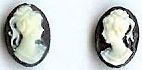 8x6mm Oval Right and Left Cameo Pairs (plastic)