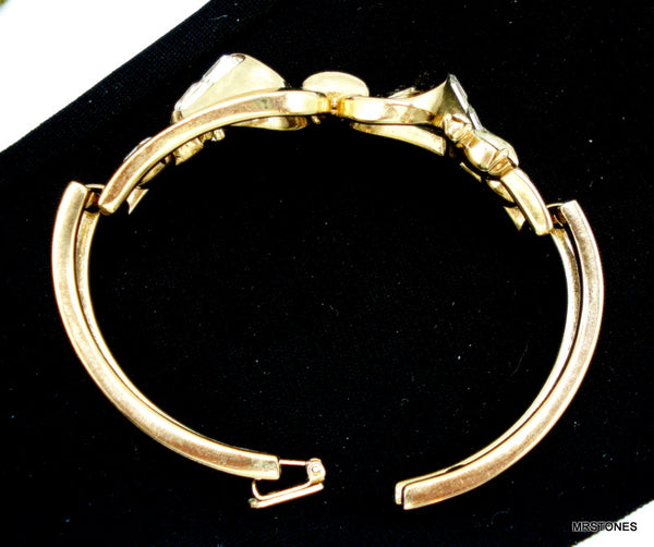 Trifari Hinged Crystal Bracelet