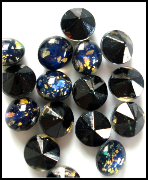 6.3mm (3189) (30SS) Black Opal Round Buff Top Doublet