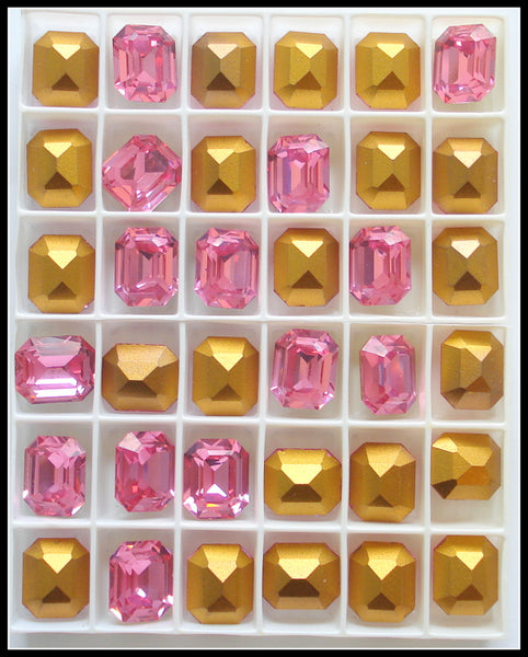 12x10mm (4610) Rose Pink Step Cut Cushion Octagon