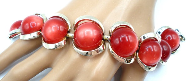Red Moonstone Lucite Bracelet