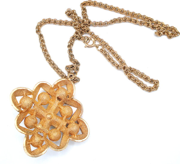 Sarah Coventry Smoked Topaz Jonquil Pendant Necklace