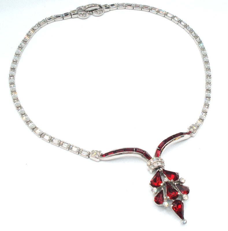 Mazer Crystal Ruby Necklace