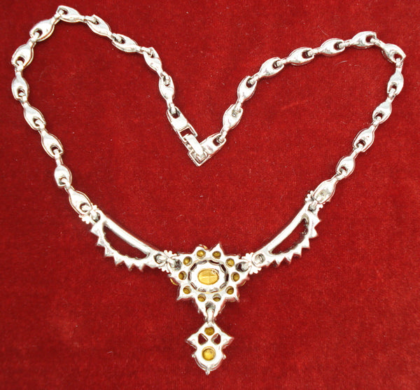 Crystal Rhinestone Dangle Necklace