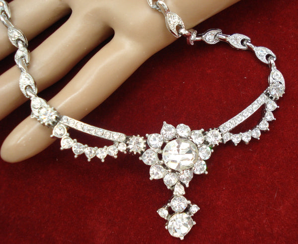 Crystal Rhinestone Dangle Necklace