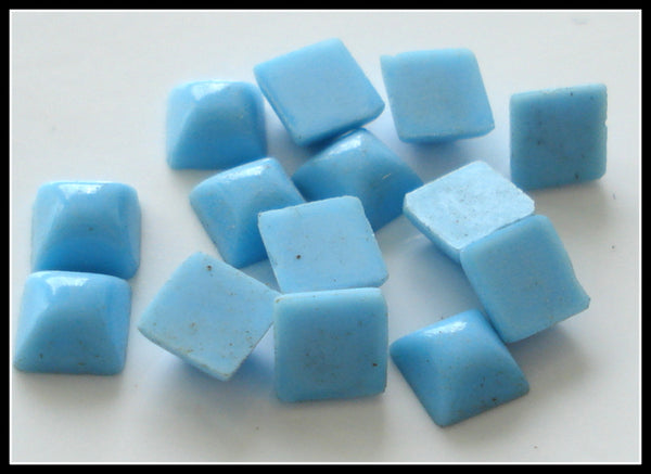 4mm (2062) Glass Turquoise Square Cabochon