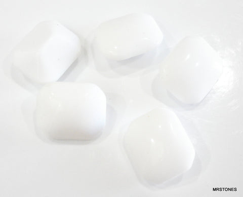 12x10mm (3436) Chalk White Cushion Octagon Buff Top Doublet