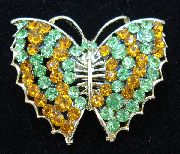 Butterfly Brooch Peridot Topaz