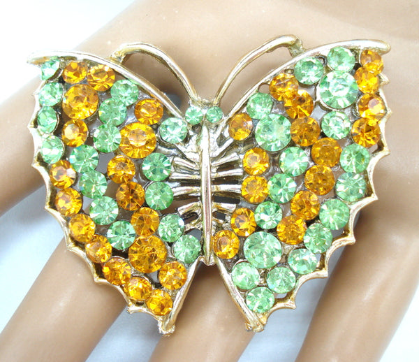 Butterfly Brooch Peridot Topaz
