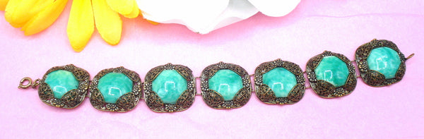 Filigree Glass Chinese Jade Bracelet