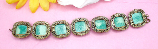 Filigree Glass Chinese Jade Bracelet