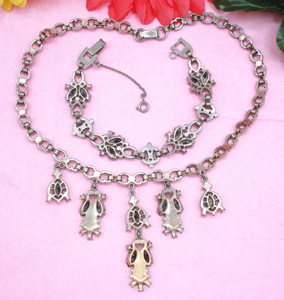Lustern Set Siam Crystal Necklace Bracelet