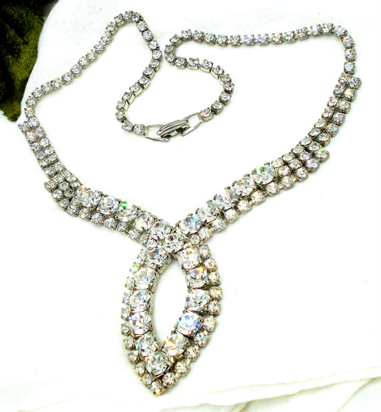 Glam Crystal Rhinestone Open Necklace