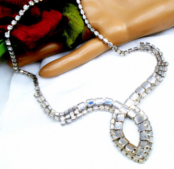 Glam Crystal Rhinestone Open Necklace
