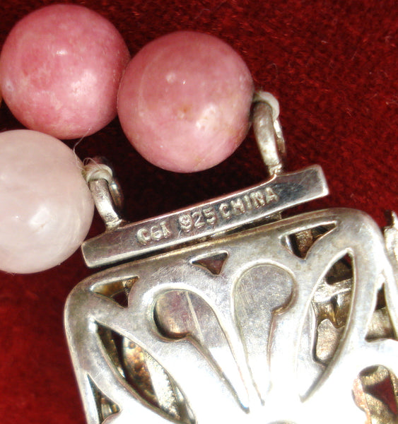 CGI 925 Pink Gemstone 2 Strand Necklace