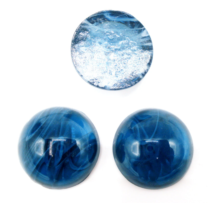 15mm (1684) Flawed Montana Glass Round Cabochon