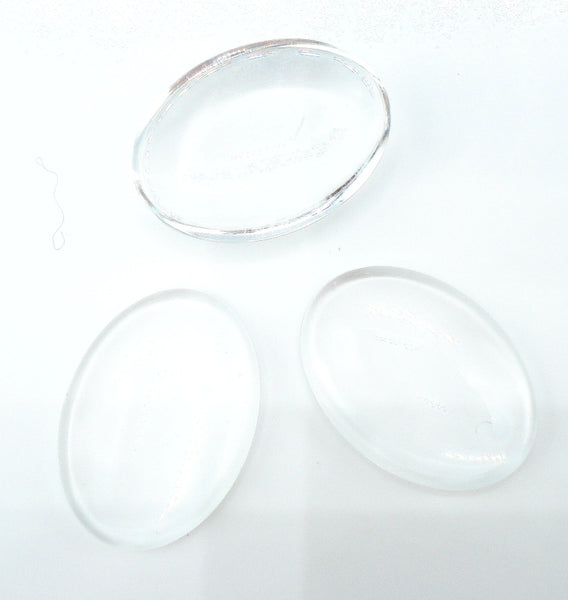 18x13mm (2195) Unfoiled Crystal Clear Oval Cabochon