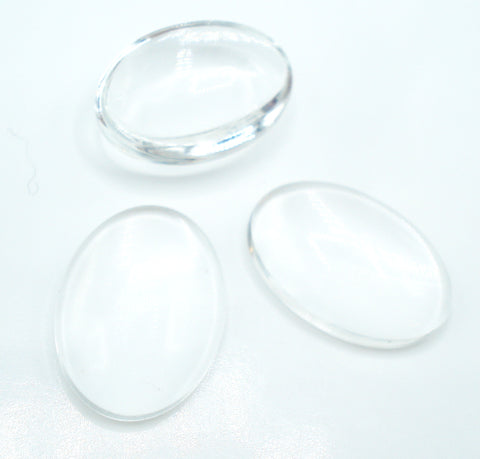 18x13mm (2195) Unfoiled Crystal Clear Oval Cabochon