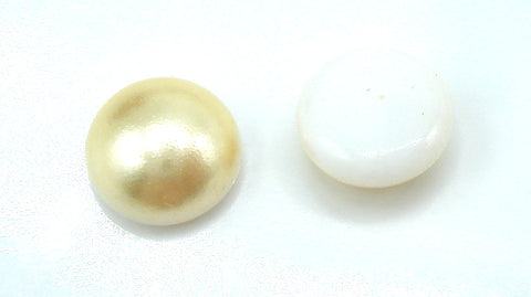 6mm (S14IRHP) Creme Faux Pearl Glass Round Cabochon 100pc Lot