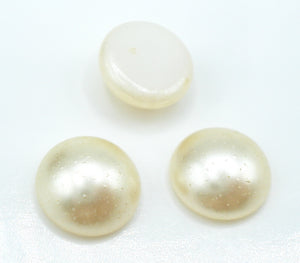 8mm (S14IHPR) Off White Glass Faux Pearl Round Cabochon 50 pc Lot