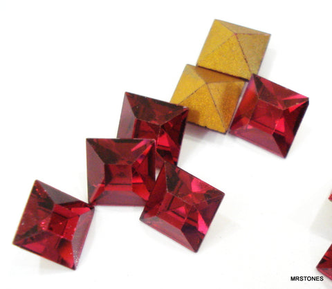 8mm (4400) Ruby Red Square Shape