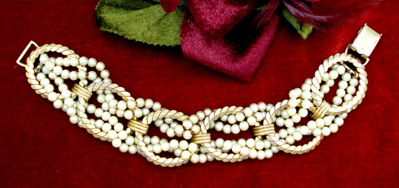 Ciner Pearl Weave Bracelet