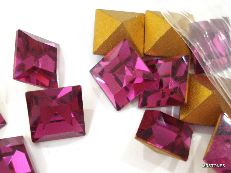 8mm (4400) Fuchsia Pink Square Shape – MrStones