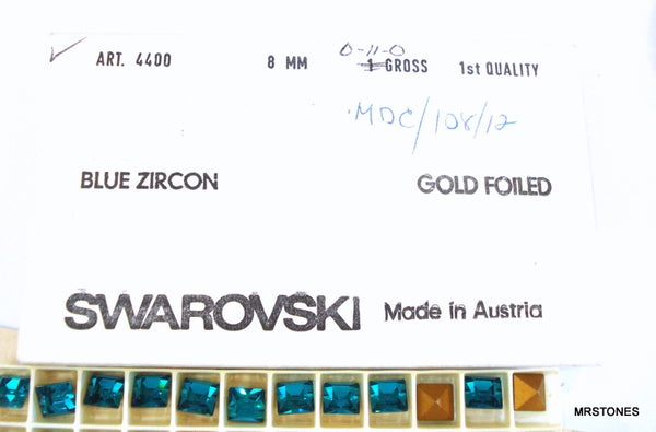 8mm (4400) Blue Zircon Square Shape