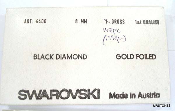 8mm (4400) Black Diamond Square Shape