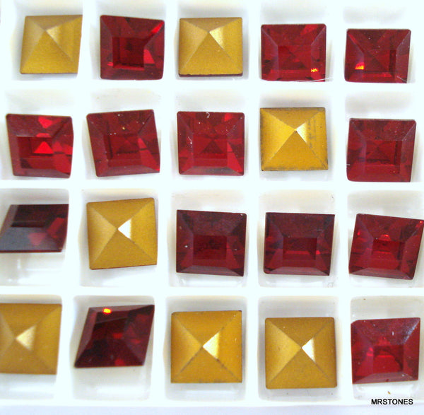8mm (4400) Siam Red Square Shape
