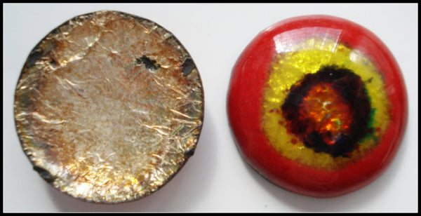 20mm Metal Red Eye Foil Round Cabochon