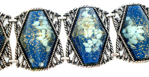 Selini Selro ? Teal Lucite Coffin Confetti Bracelet