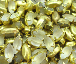 6x3mm (F4200) Frosted Crystal Marquise Brass Setting