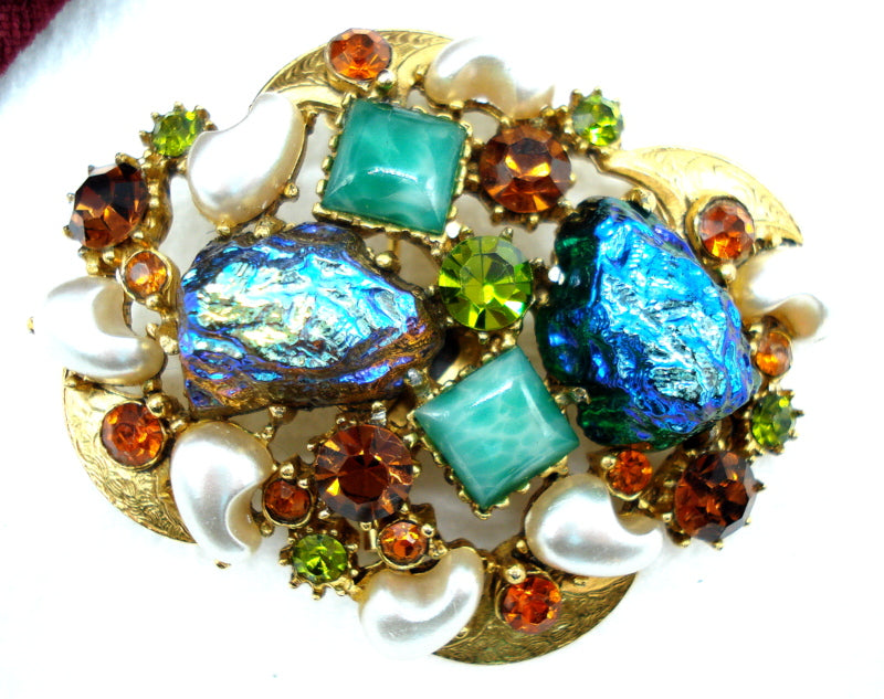 激レアデザイン☆MIRACLE☆フロストフルーツサラダ☆ボタニカルブローチ Florenza Brooch Fruit Salad Style – MrStones