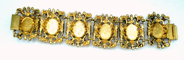 Chunky Victorian Revival Faux Jade Chip Bracelet