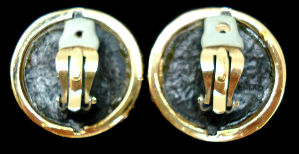 Ciner Roman Rhinestone Earrings