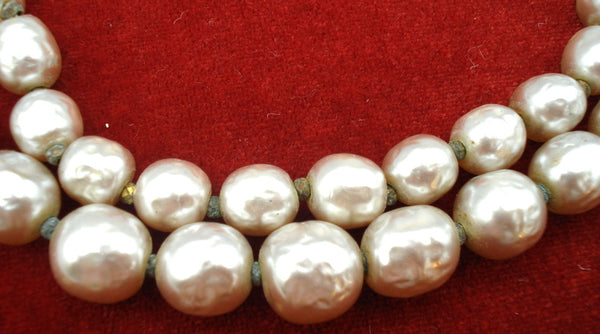 Miriam Haskell 2 Strand Pearl Necklace