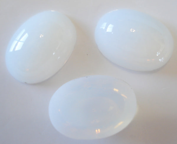 18x13mm (2195) Milky White Opal Unfoiled Oval Cabochon