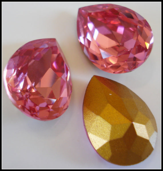 20x15mm (4320) Rose Pink Pendaloque Pear