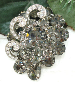 Weiss Black Diamond Crystal Brooch