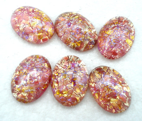 18x13mm (1685) Red Orange Opal Oval Cabochon